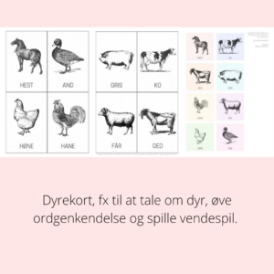 Dyr – kort og vendespil (pdf)